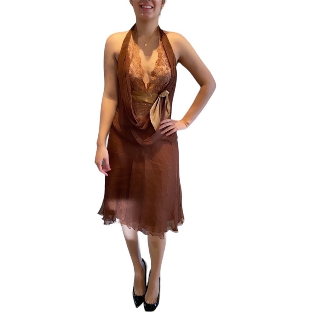 Jovani Cocktail Dress Brown